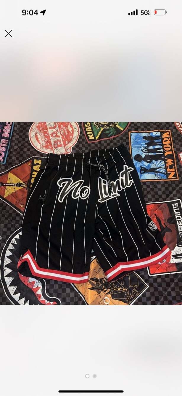 No Limit Records Pinstripe Basketball Shorts